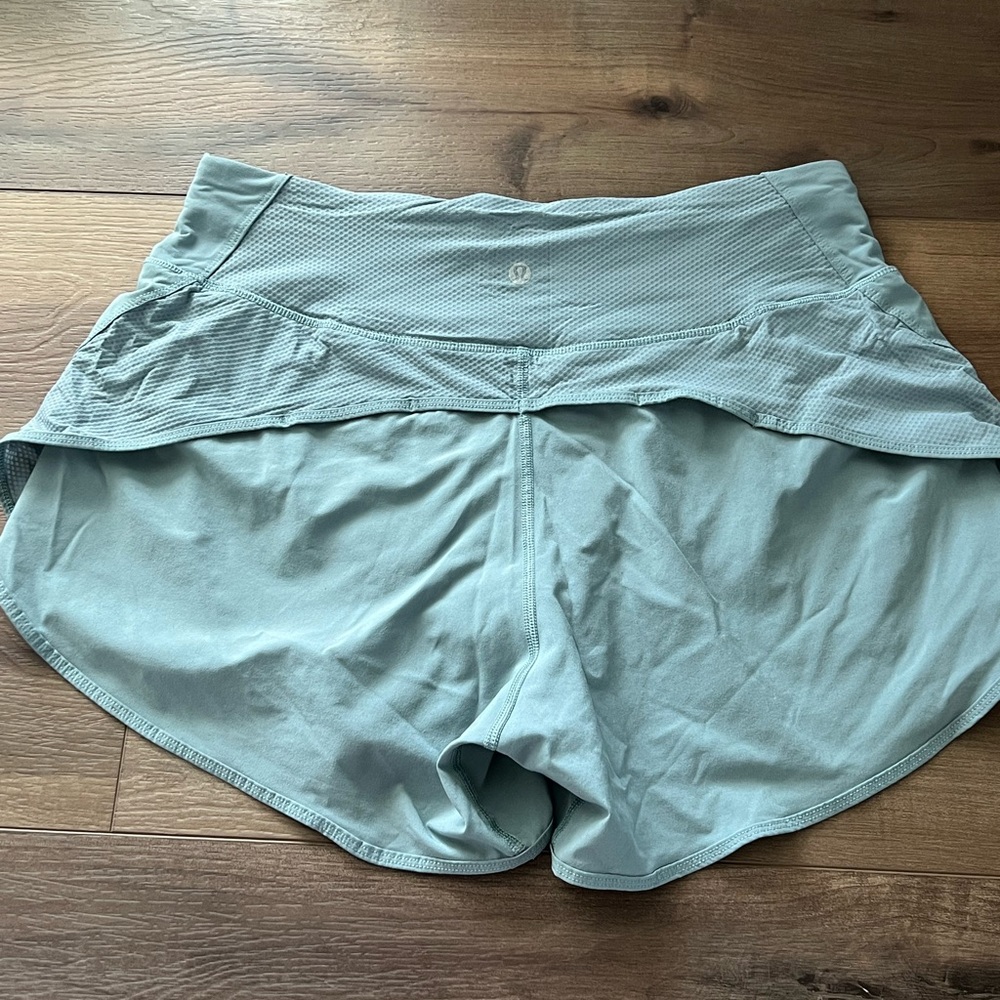 Sage green lululemon shorts high-rise 4”